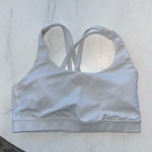 White Lululemon energy bra